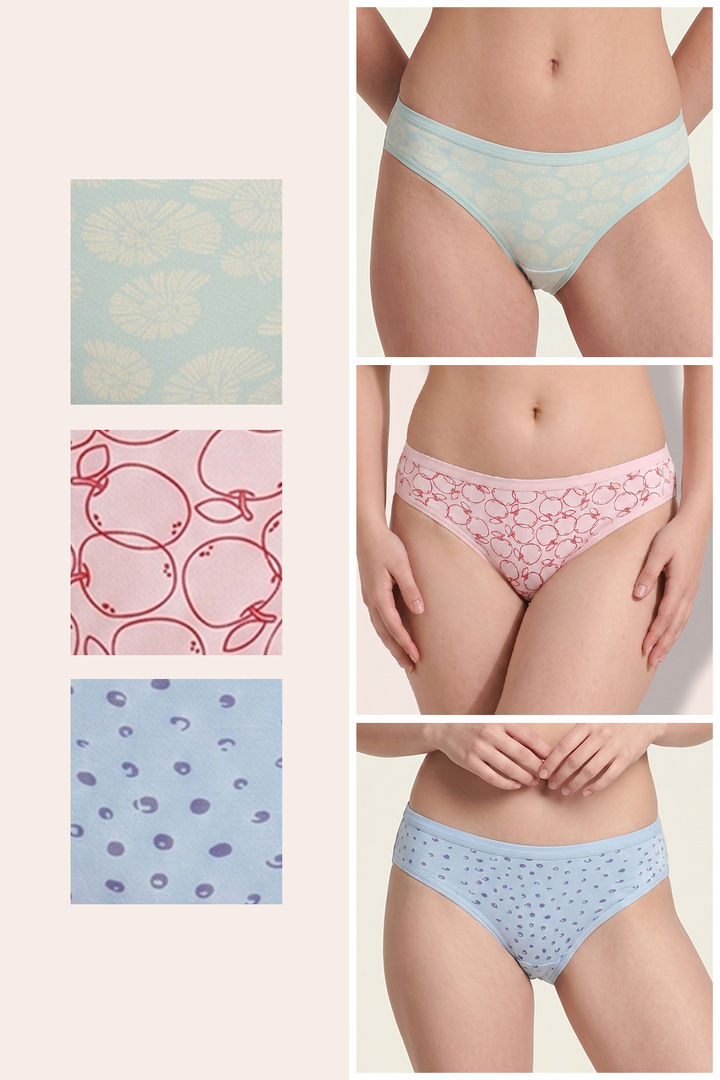 Zivame Low Rise Full Coverage Bikini Panty (Pack of 3) - Multicolor — image 2